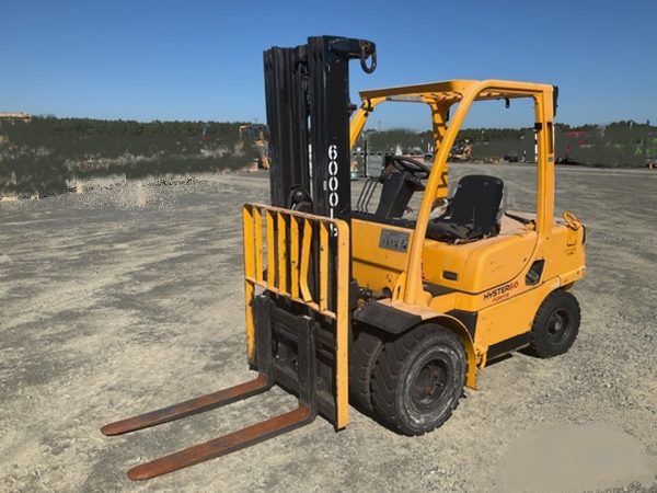 6,000 lb. Cap. Hyster M#H60FTM Yanmar Diesel, Dual air tires, 3 Stage Mast, Side-shift only 3,500 original Hours!!