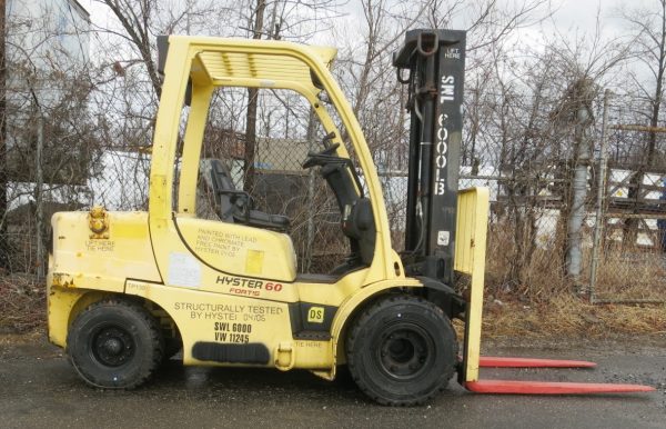 6,000 lb. Cap. Hyster M#H60FTM Yanmar Diesel, Dual air tires, 3 Stage Mast, Side-shift only 2,723 Original Hours!! - Image 4