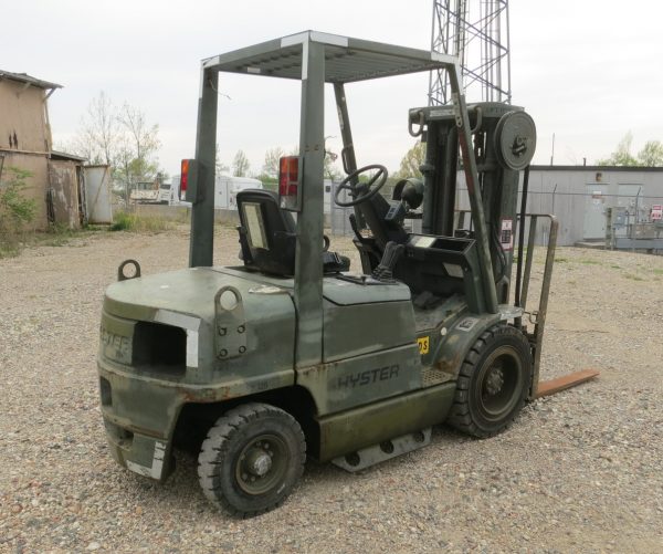 4,000 lb. Cap. Hyster M#H40XM Isuzu Diesel, solid air tires, 3 Stage Mast, Side-Shift, 2,717 Hrs!! - Image 5